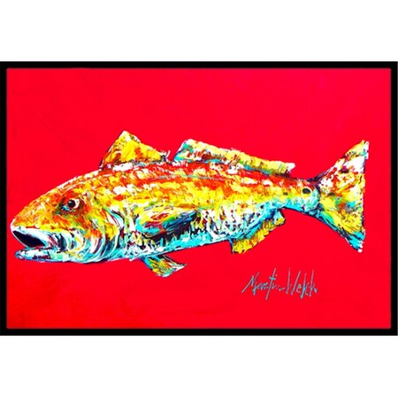 Carolines Treasures 24 x 36 in. Fish - Red Fish Alphonzo Indoor Or Outdoor Doormat MW1084JMAT